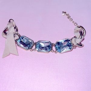 Ann Taylor Glass Stone and Gold Link Bracelet